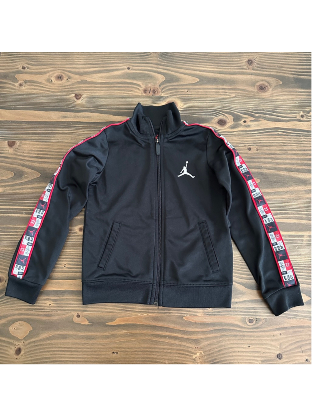 Jordan Track Jacket Boys 4T Black Red Jumpman Full Zip Athletic